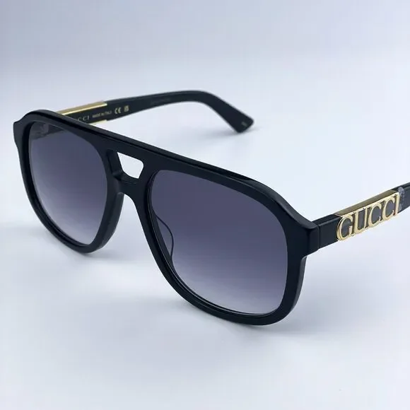 NEW Gucci GG1188S 002 Black Grey Gradient Pilot Unisex Sunglasses - Picture 4 of 11